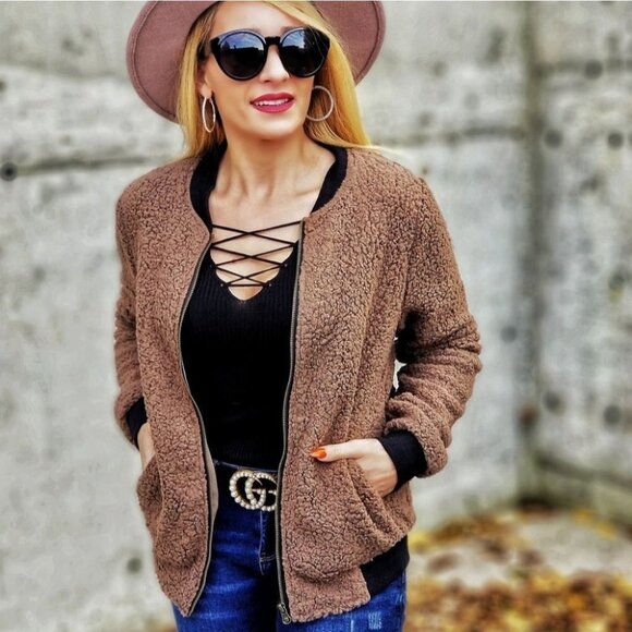 Talli Faux Fur Warm Sherpa Jacket - Picture 3 of 5